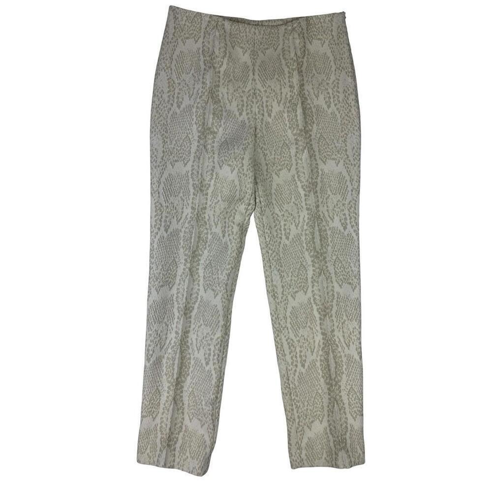 Escada Snake Print Trousers Beige Size 40 IT | 32 W | 28 L